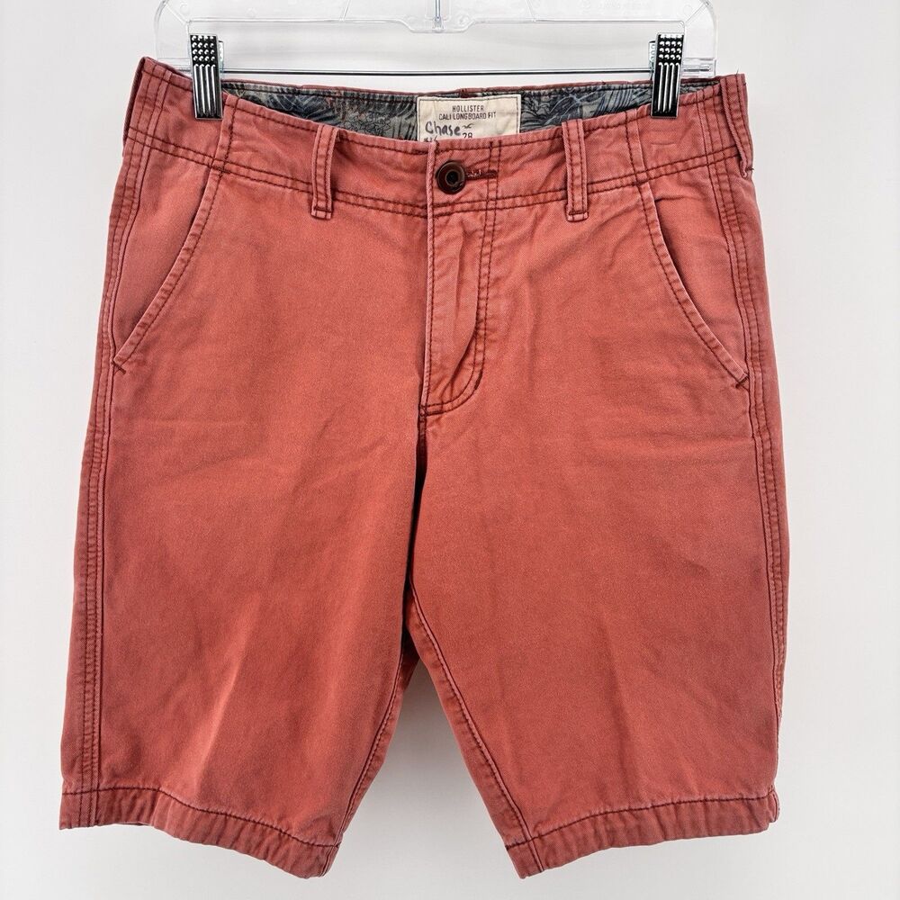 Hollister Men's 28 Cali Longboard Fit Coral Salmon Chino Shorts